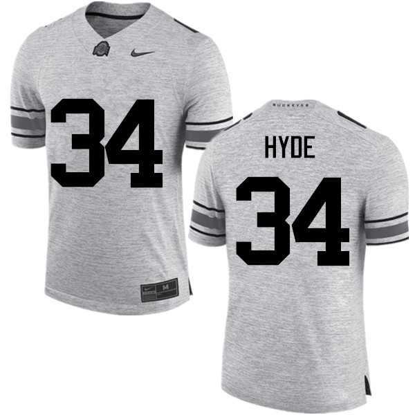 Ohio State Buckeyes #34 Carlos Hyde College Football Jerseys Game-Gray